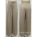 Pantaloni da donna elastica regolabili a colore solido